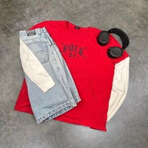 Polo Ralph Lauren POLO 67 Red Graphic T Shirt Y2K Designer Tee